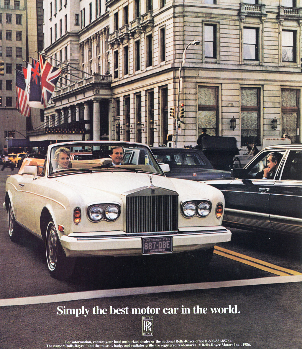 1986 Rolls-Royce Auto Advertising